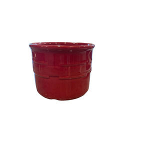 Longaberger Woven Traditions Crock‎ 1 Pint - 3 1/2 X 4 1/2 Inch Burgundy